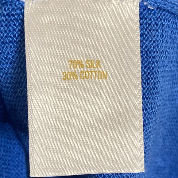 Kate Spade silk cornflower blue bow cardigan - Picture 5 of 10